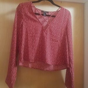 NWOT red and white long sleeve shirt